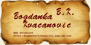Bogdanka Kvačanović vizit kartica